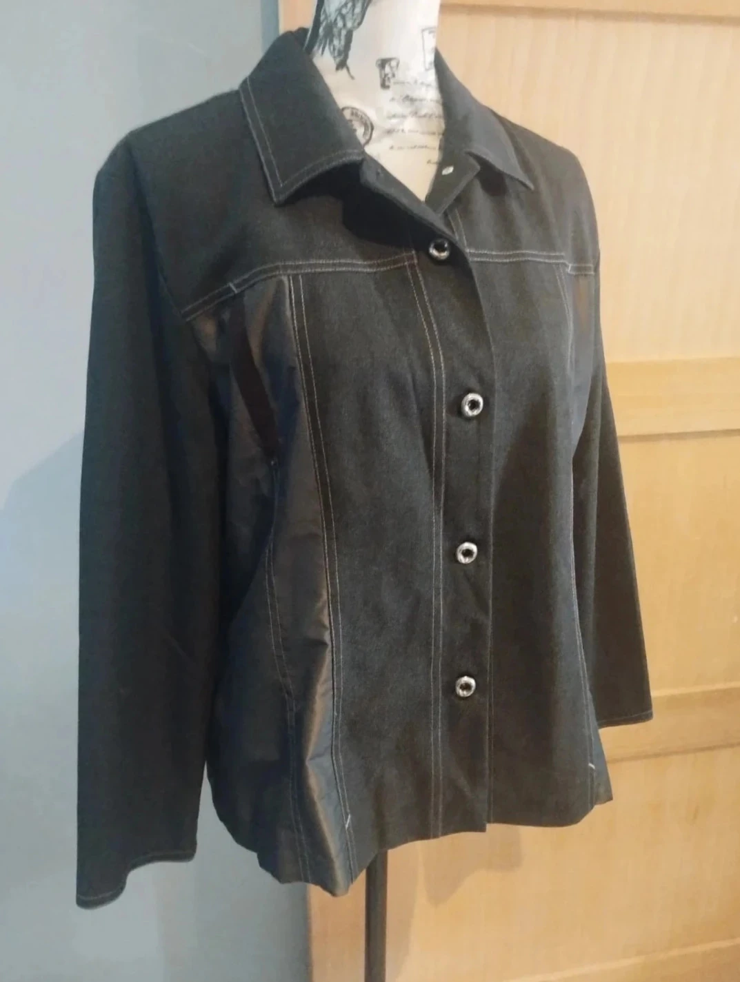 Veste noir double matière ,Garella, T5